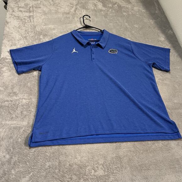 Florida Gators Polo Shirt Mens XXL 2XL Blue Jordan Short Sleeve Standard Fit - Picture 1 of 9